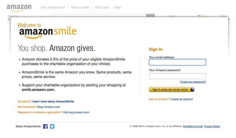 amazonSmileLogin